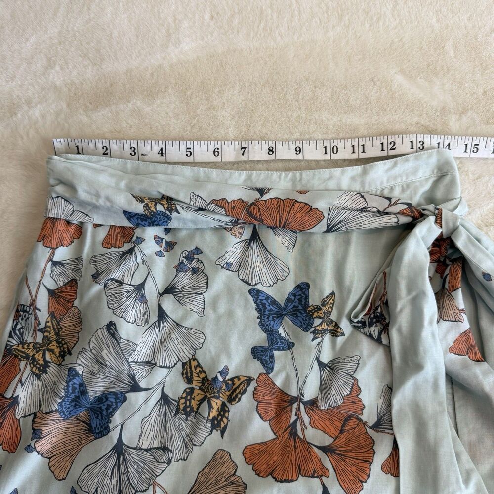 Free People Bri Bri Butterfly Maxi Skirt Blue Orange Women’s 6 Boho Spring - Picture 13 of 16